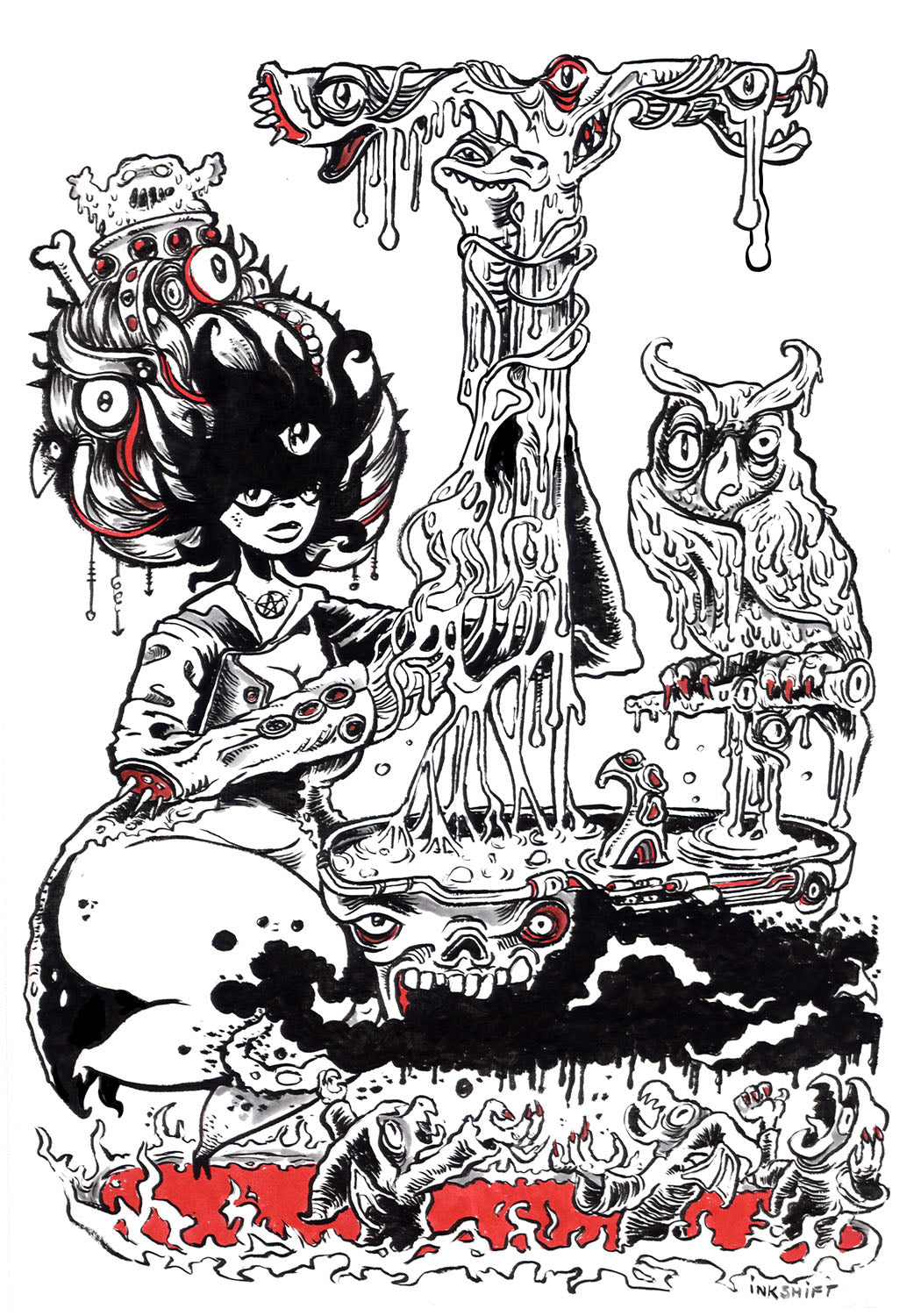 Goopy Owl Print 7x10