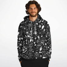 Load image into Gallery viewer, Front view of male model wearing the Dark Elements Hoodie 2.0 with updated design