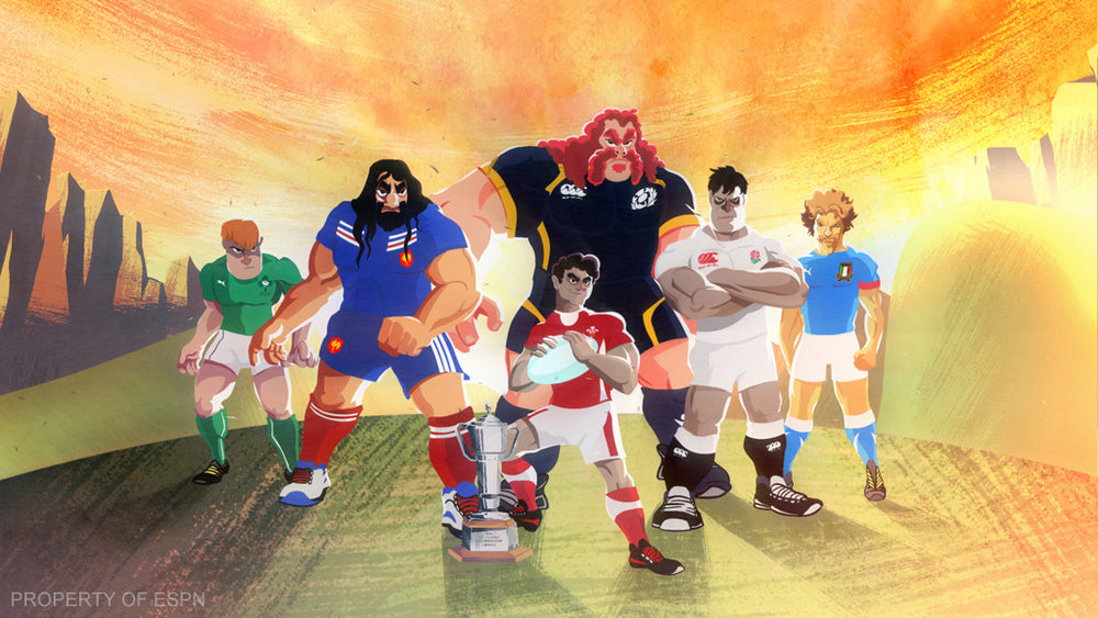 Laid out, designed characters and colored for ESPN 6Nations