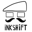 Mustache, hat and glasses make up the Inkshift logo, perfectly resembling Jeremy in abbreviated form