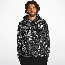 Load image into Gallery viewer, Front view of male model wearing the Dark Elements Hoodie 2.0 with updated design
